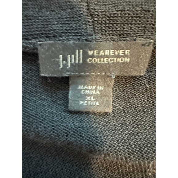 J. Jill Wearever Collection Sheer Cardigan Wm's Size XL Petite Black Long Sleeve - Picture 7 of 11